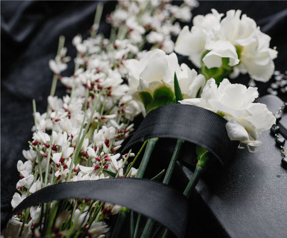 Image of flowers at a funeral