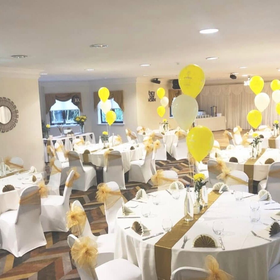 Image of function room laid out for a party